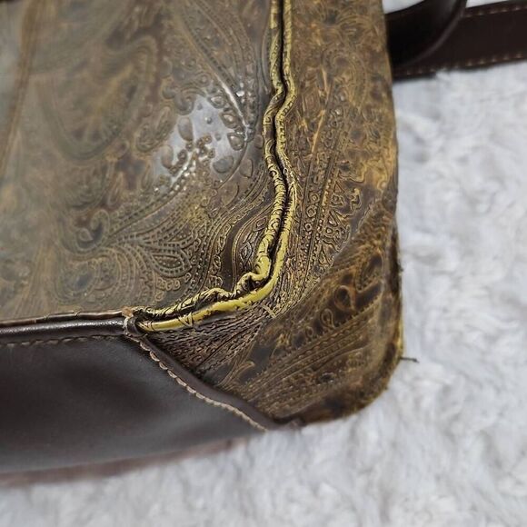 Relic Crossbody Embossed Paisley Pattern Bohemian Vegan Leather Adjustable - Picture 3 of 16